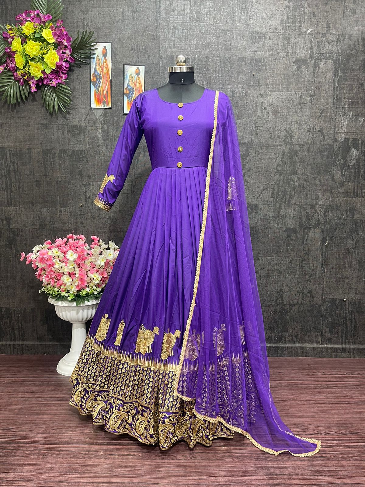 New Designer Heavy Embroidered Sequnce Work Fancy Gown With Work