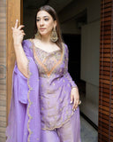New Designer simar silk With Embroidery Work Top-Bottom And Dupatta Set