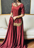 Heavy Natural Crep Silk Material With 5mm sequence Embroidery Work Salwar Kameez