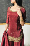 Heavy Natural Crep Silk Material With 5mm sequence Embroidery Work Salwar Kameez