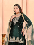 Pure heavy viscous velvet with heavy Coding Embroidery multi Needle sequence Work Salwar Kameez