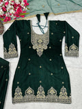Pure heavy viscous velvet with heavy Coding Embroidery multi Needle sequence Work Salwar Kameez