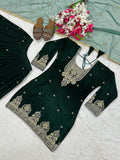 Pure heavy viscous velvet with heavy Coding Embroidery multi Needle sequence Work Salwar Kameez