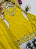 Designer Party Wear Sharara Suit With Embroidery And Sequins Work