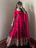 Designer Party Wear Suit Heavy Fandy Silk Embroidery With Sequins Work