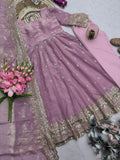 Designer Party Wear Suit Heavy Fandy Silk Embroidery With Sequins Work