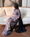 Heavy Natural Crep Silk With Bids Hand Work With Sequence Multi Needle Embroidery Work Salwar Kameez