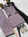 Heavy Natural Crep Silk With Bids Hand Work With Sequence Multi Needle Embroidery Work Salwar Kameez