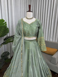 Perfect For Weddings Sangeet, Festive Wear Japan Satin Silk Lehenga Choli