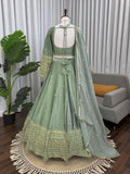 Perfect For Weddings Sangeet, Festive Wear Japan Satin Silk Lehenga Choli
