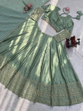 Perfect For Weddings Sangeet, Festive Wear Japan Satin Silk Lehenga Choli