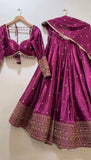 Japan Satin  Silk Designer Lehenga Choli With  Thread And Sequnce Work