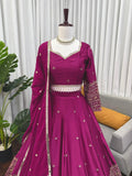 Japan Satin  Silk Designer Lehenga Choli With  Thread And Sequnce Work