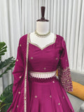 Japan Satin  Silk Designer Lehenga Choli With  Thread And Sequnce Work