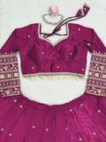 Japan Satin  Silk Designer Lehenga Choli With  Thread And Sequnce Work