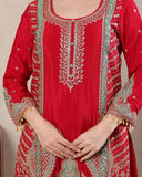 Heavy Chinnon Silk Material With 5mm Sequence Embroidery Work Salwar Kameez
