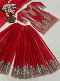 Heavy Chinnon Silk Material With 5mm Sequence Embroidery Work Salwar Kameez