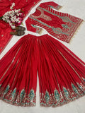 Heavy Chinnon Silk Material With 5mm Sequence Embroidery Work Salwar Kameez