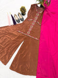 Heavy Natural Crep Silk Heavy Multi Needle Work Embroidery Sequence Work Salwar Kameez