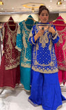 New Designer Party Wear Look Top Sharara Plazzo and Dupatta