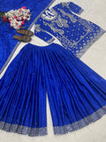 New Designer Party Wear Look Top Sharara Plazzo and Dupatta