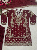 New Designer Party Wear Look Top Sharara Plazzo and Dupatta