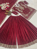 New Designer Party Wear Look Top Sharara Plazzo and Dupatta
