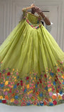 Designer Tabby Orgnza Silk Lehenga Choli With Thread And Sequnce Work