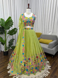 Designer Tabby Orgnza Silk Lehenga Choli With Thread And Sequnce Work