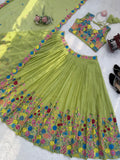 Designer Tabby Orgnza Silk Lehenga Choli With Thread And Sequnce Work