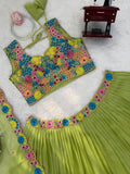 Designer Tabby Orgnza Silk Lehenga Choli With Thread And Sequnce Work