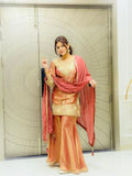Designer Beautiful Heavy Fandy Silk Salwar Kameez Embroidery And Sequins Work
