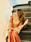 Designer Beautiful Heavy Fandy Silk Salwar Kameez Embroidery And Sequins Work