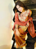 Designer Beautiful Heavy Fandy Silk Salwar Kameez Embroidery And Sequins Work