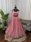 New Arrival Designer Japan Satin Silk Lehenga Choli With Sequnce Work