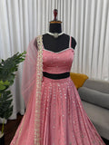 New Arrival Designer Japan Satin Silk Lehenga Choli With Sequnce Work