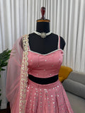 New Arrival Designer Japan Satin Silk Lehenga Choli With Sequnce Work