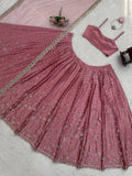 New Arrival Designer Japan Satin Silk Lehenga Choli With Sequnce Work