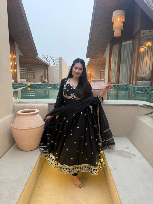 Heavy Vichitra Silk With 5mm Sequence And Embroidery Work Salwar Kameez
