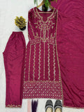 HEAVY NATURAL CREP SILK WITH MULTI NEEDLE EMBROIDERY SEQUENCE WORK SALWAR KAMEEZ