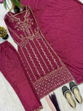 HEAVY NATURAL CREP SILK WITH MULTI NEEDLE EMBROIDERY SEQUENCE WORK SALWAR KAMEEZ