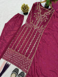 HEAVY NATURAL CREP SILK WITH MULTI NEEDLE EMBROIDERY SEQUENCE WORK SALWAR KAMEEZ