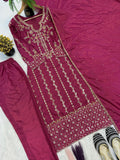 HEAVY NATURAL CREP SILK WITH MULTI NEEDLE EMBROIDERY SEQUENCE WORK SALWAR KAMEEZ