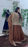 Party Wear Heavy Fox Georgette Top Lehenga And Dupatta Set With Heavy Embroidery Sequins Work