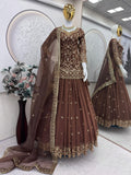 Party Wear Heavy Fox Georgette Top Lehenga And Dupatta Set With Heavy Embroidery Sequins Work
