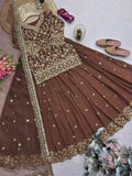Party Wear Heavy Fox Georgette Top Lehenga And Dupatta Set With Heavy Embroidery Sequins Work