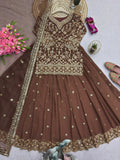 Party Wear Heavy Fox Georgette Top Lehenga And Dupatta Set With Heavy Embroidery Sequins Work