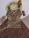 Party Wear Heavy Fox Georgette Top Lehenga And Dupatta Set With Heavy Embroidery Sequins Work