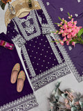Designer Heavy Fandy Silk Plazzo Suit With Embroidery And Sequins Work