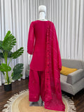 Designer Farshi Plazo Set With Mul Chanderi Silk Fabric